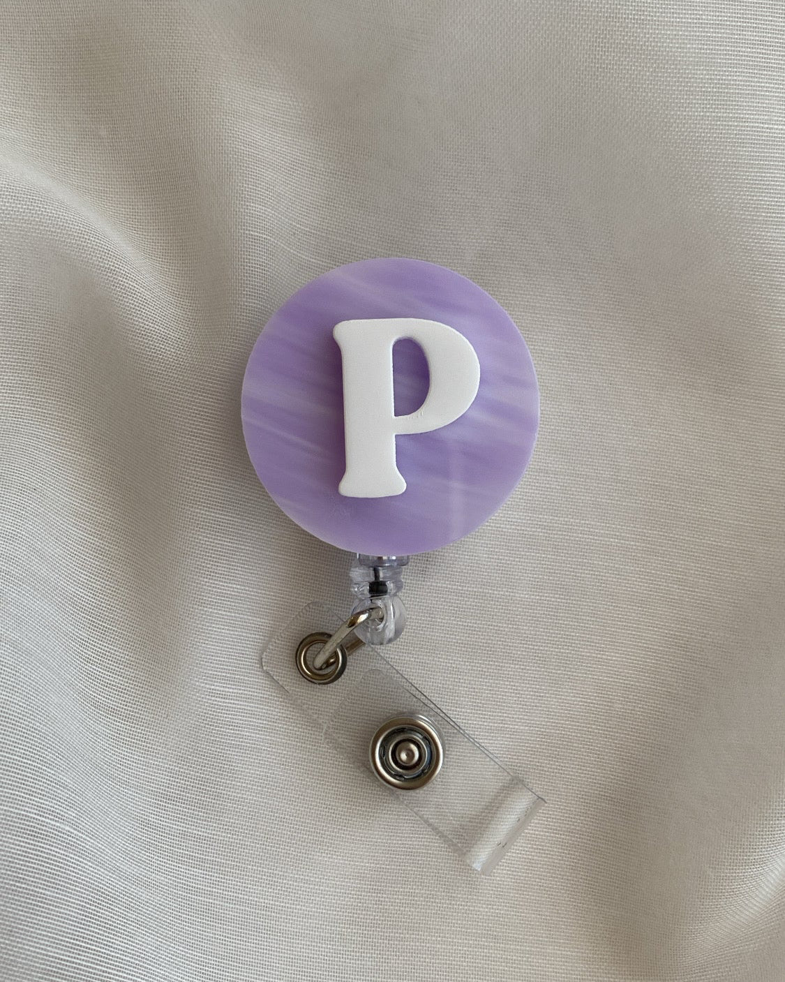 Retractable Initial Badge Reel