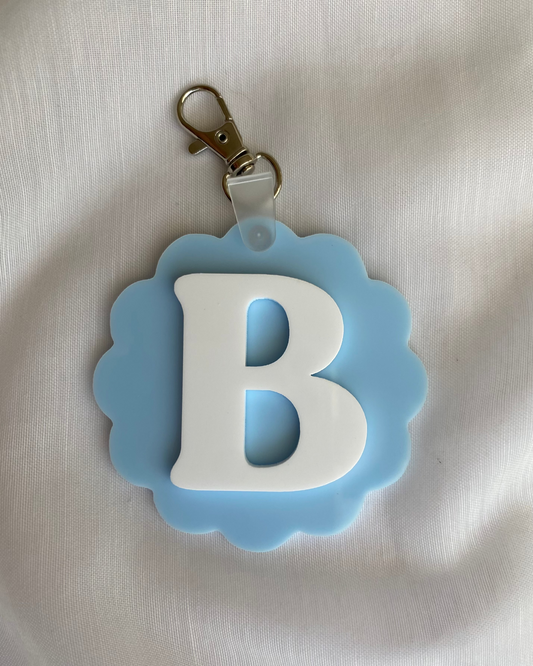 Initial Scallop Keychains