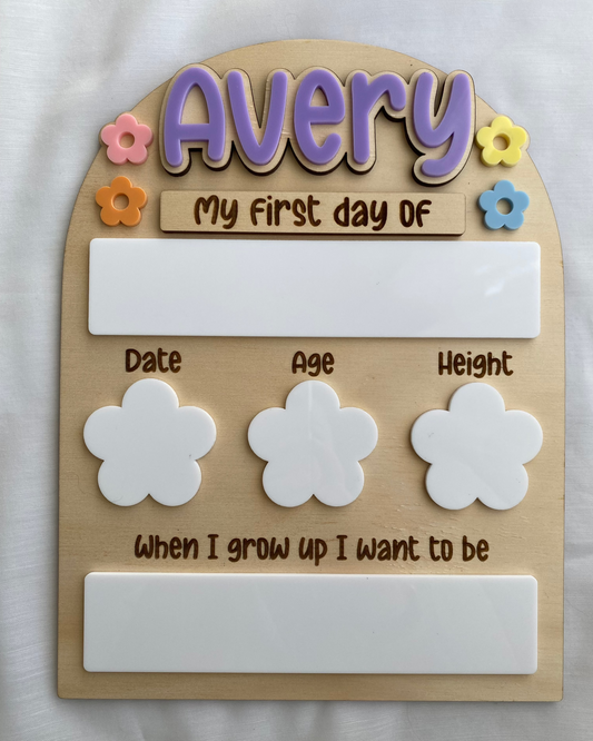 Flower First & Last Day Board